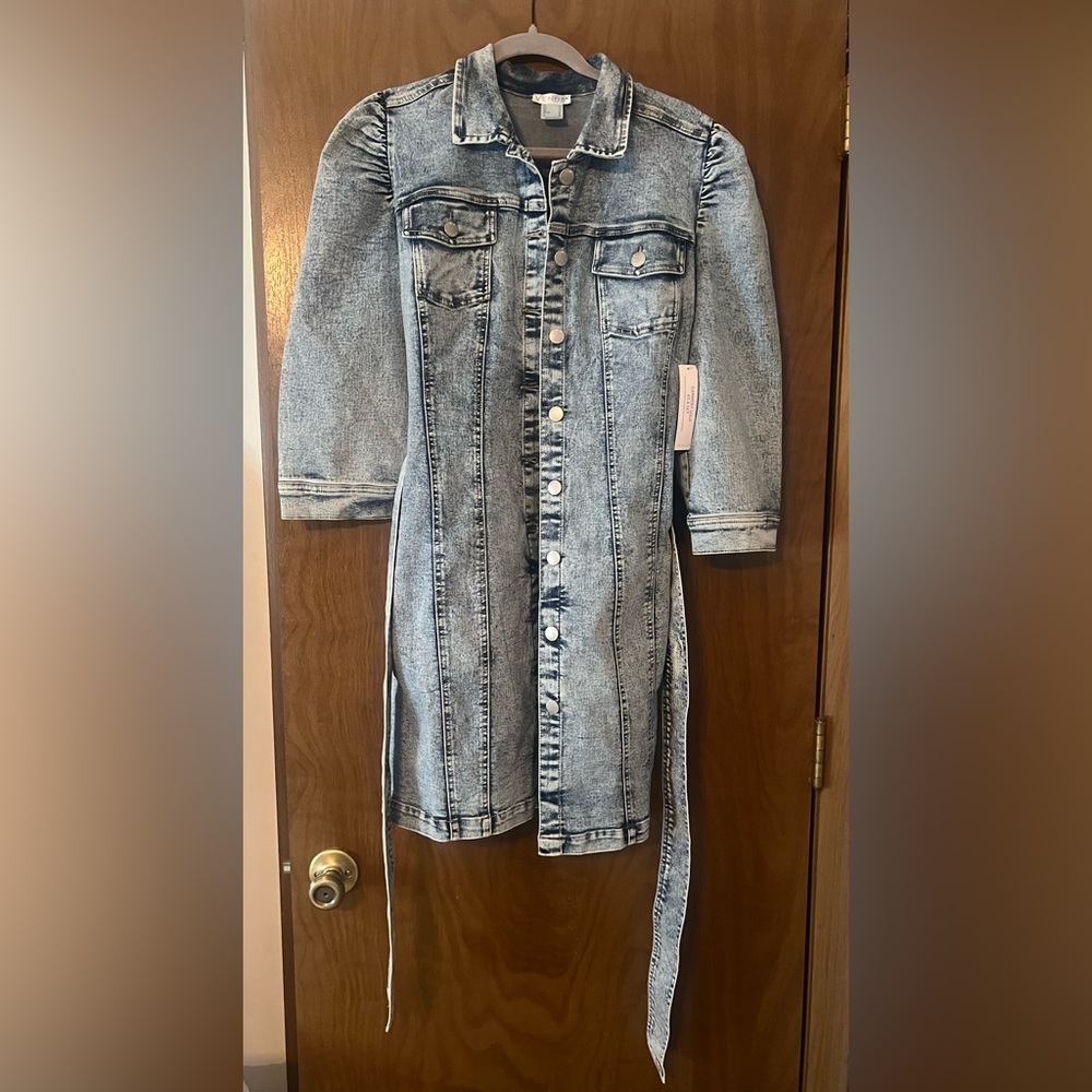 VENUS Distressed Blue Denim Jacket dress